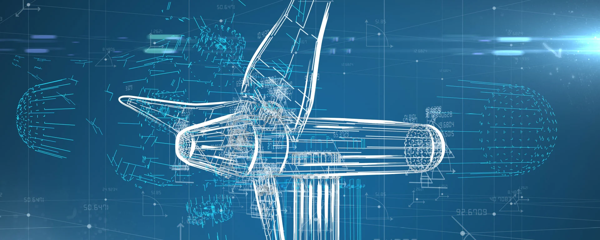 Technische Zeichnung Rotorkranz und Gondel
