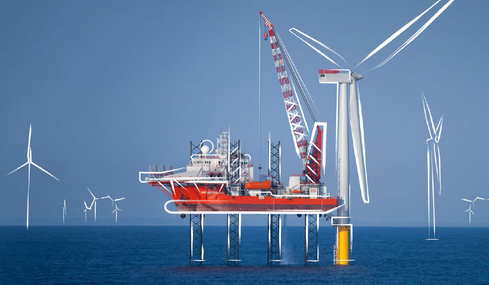 Errichtung einer offshore Windkraftanlage